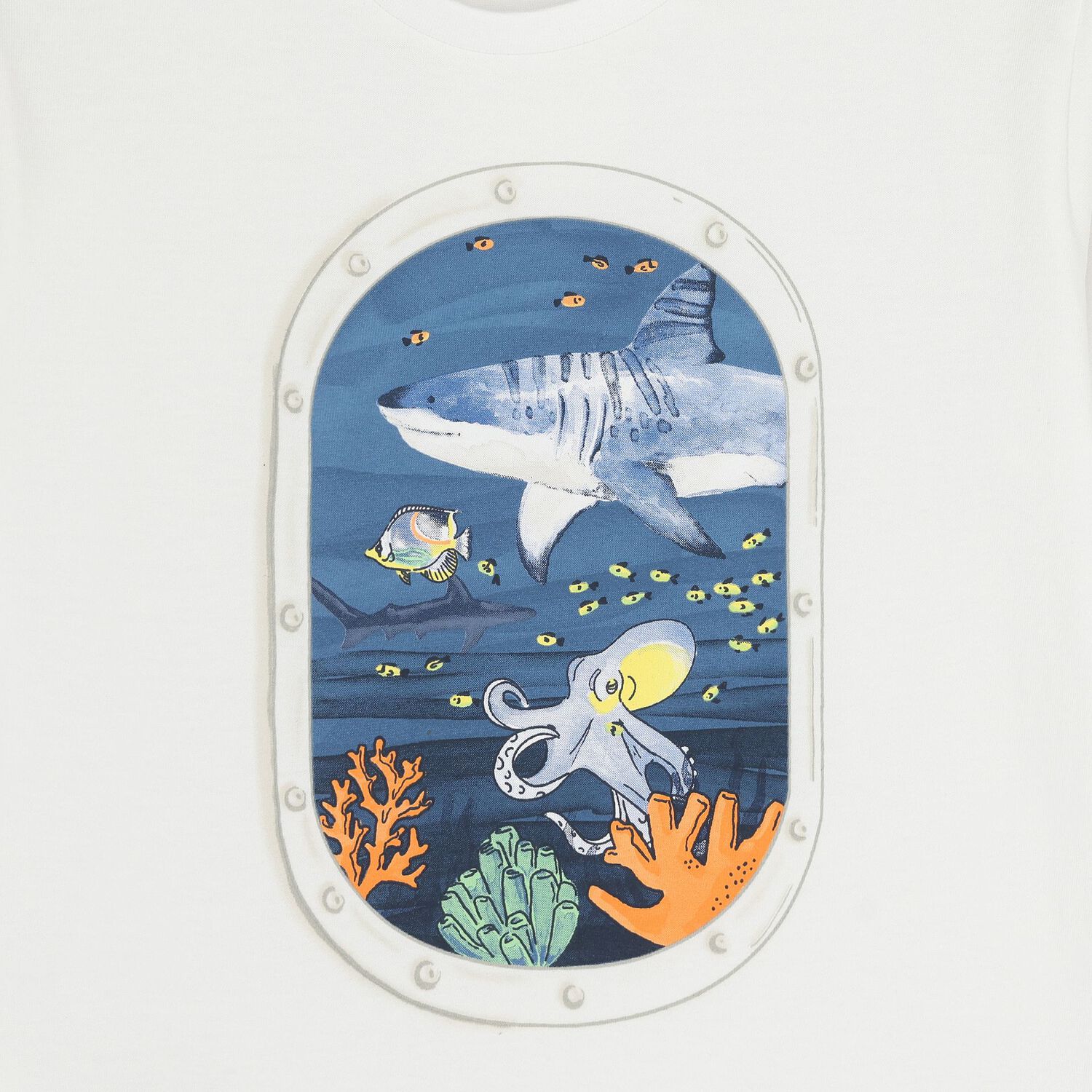Boys White Underwater Window T-Shirt, 1, hi-res