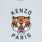 Girls Blue Tiger Logo T-Shirt, 2, hi-res