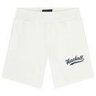Boys White Logo Shorts, 2, hi-res