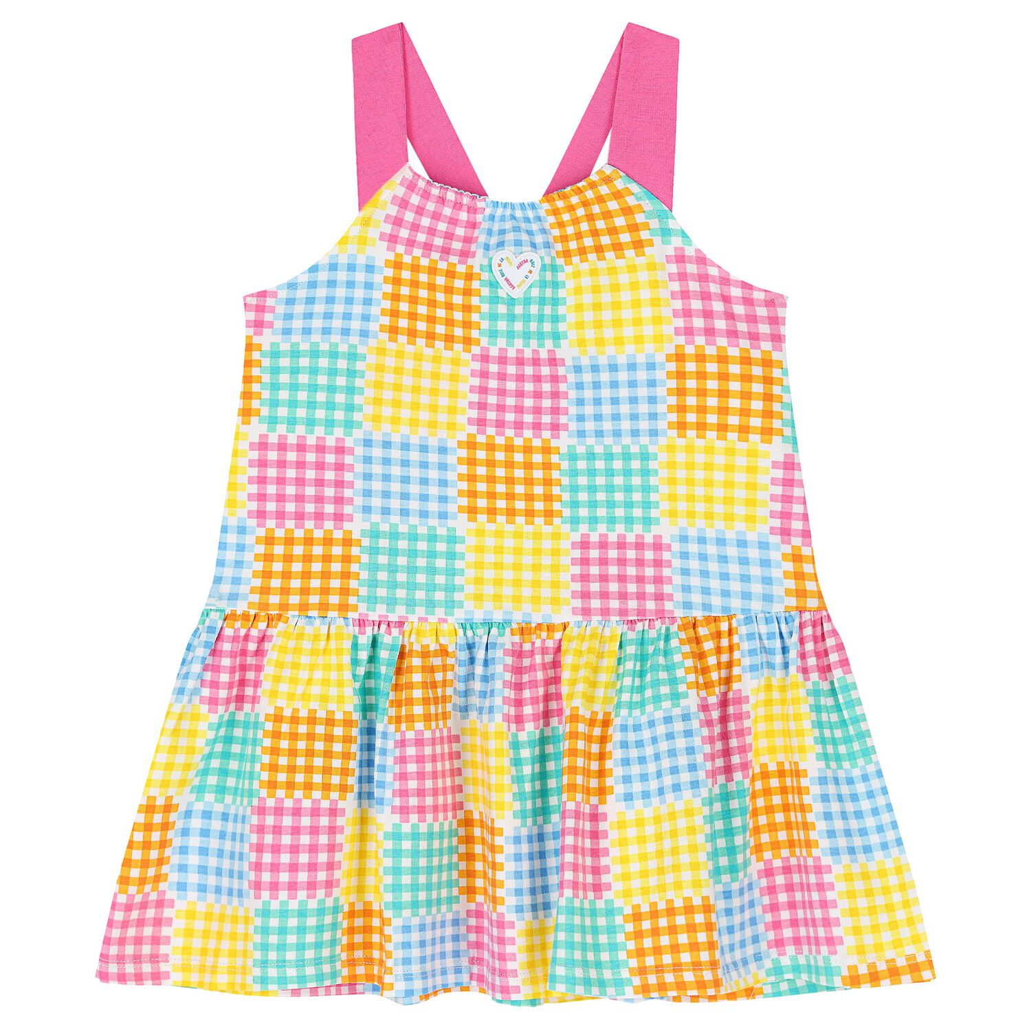 Girls Multi-Colored Gingham Dress, 1, hi-res image number null