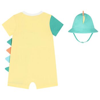 Baby Boys Green & Yellow Romper Set