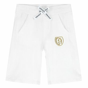 Boys White Logo Short