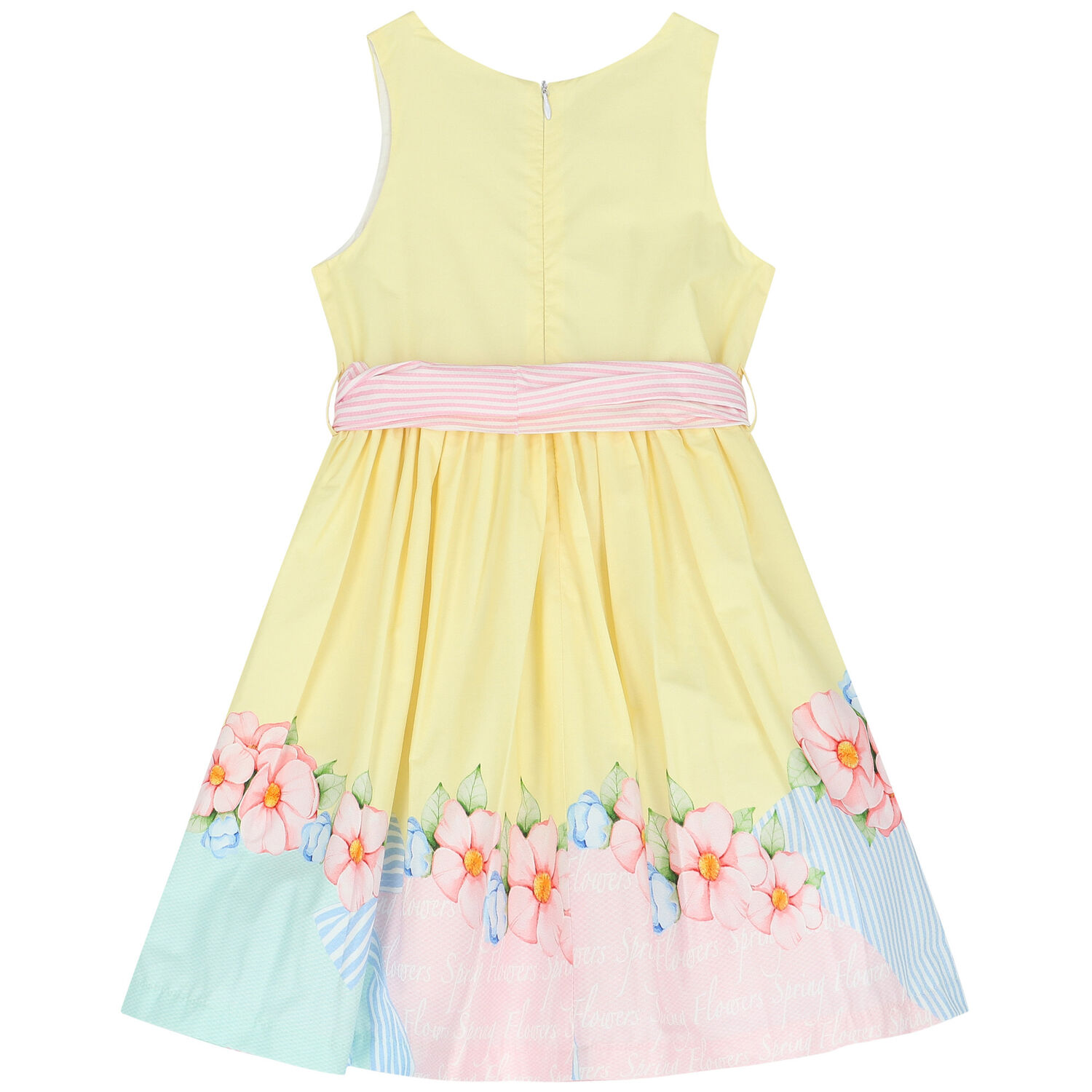 Girls Yellow Floral Dress, 1, hi-res