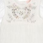 Baby Girls White Embellished Tulle Dress Set, 1, hi-res
