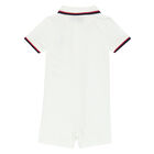 Baby Boys White Logo Romper, 1, hi-res