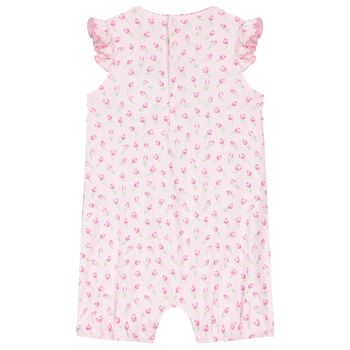 Baby Girls Pink Tulip Blossoms Rompers