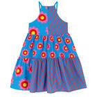 Girls Blue Floral Dress, 1, hi-res