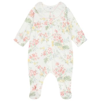 Baby Girls Ivory Floral Babygrow
