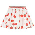 Girls Red & White Skirt Set, 1, hi-res