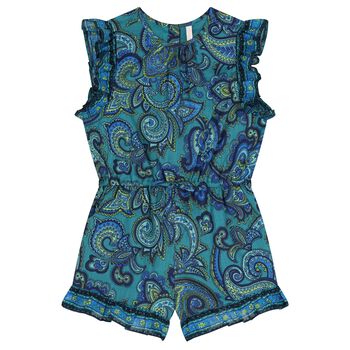 Girls Blue Paisley Playsuit