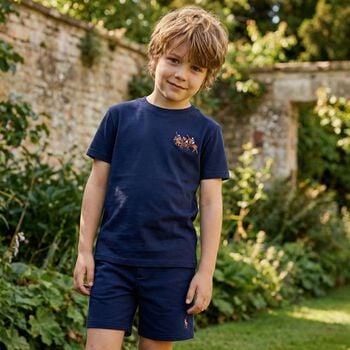 Boys Navy Blue Logo T-Shirt