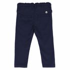 Younger Boys Navy Blue & White Trousers, 1, hi-res