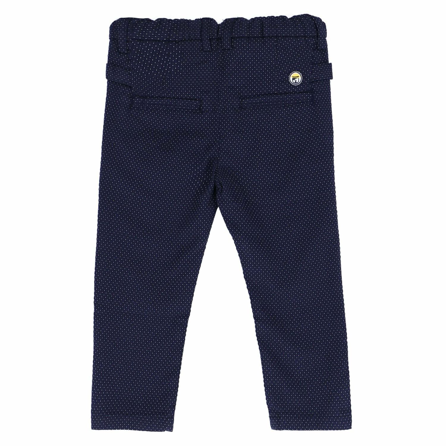 Younger Boys Navy Blue & White Trousers, 1, hi-res