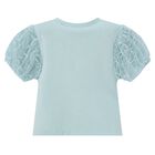 Girls Green Tulle Blouse, 2, hi-res