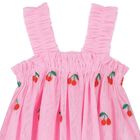 Younger Girls Pink Tulle Cherry Dress, 1, hi-res