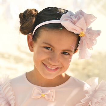 Girls Pink Bow Headband 