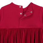 Baby Girls Red Pleated Bodysuit Dress, 2, hi-res