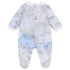 Baby Boys White & Blue Geo Map Babygrow Gift Set, 2, hi-res