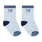 Baby Boys Navy & White Socks ( 3-Pack ), 1, hi-res