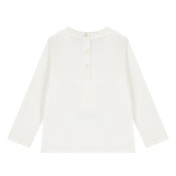 Baby Girls Ivory Polo Bear Long Sleeve Top