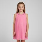 Girls Pink Chiffon Pleated Dress, 1, hi-res