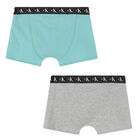 Boys Grey & Green Boxer Shorts (2-Pack), 1, hi-res