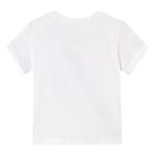 Younger Boys White Shark Cotton T-Shirt, 1, hi-res
