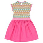 Girls Pink Logo Crochet Dress, 1, hi-res