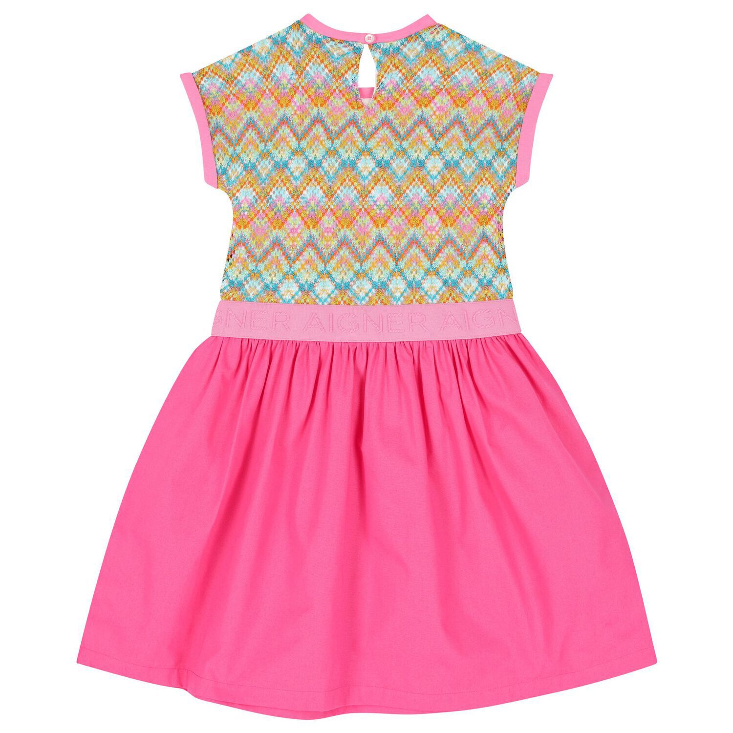 Girls Pink Logo Crochet Dress, 1, hi-res image number null