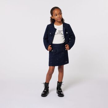 Girls Ivory Logo Long Sleeve Top