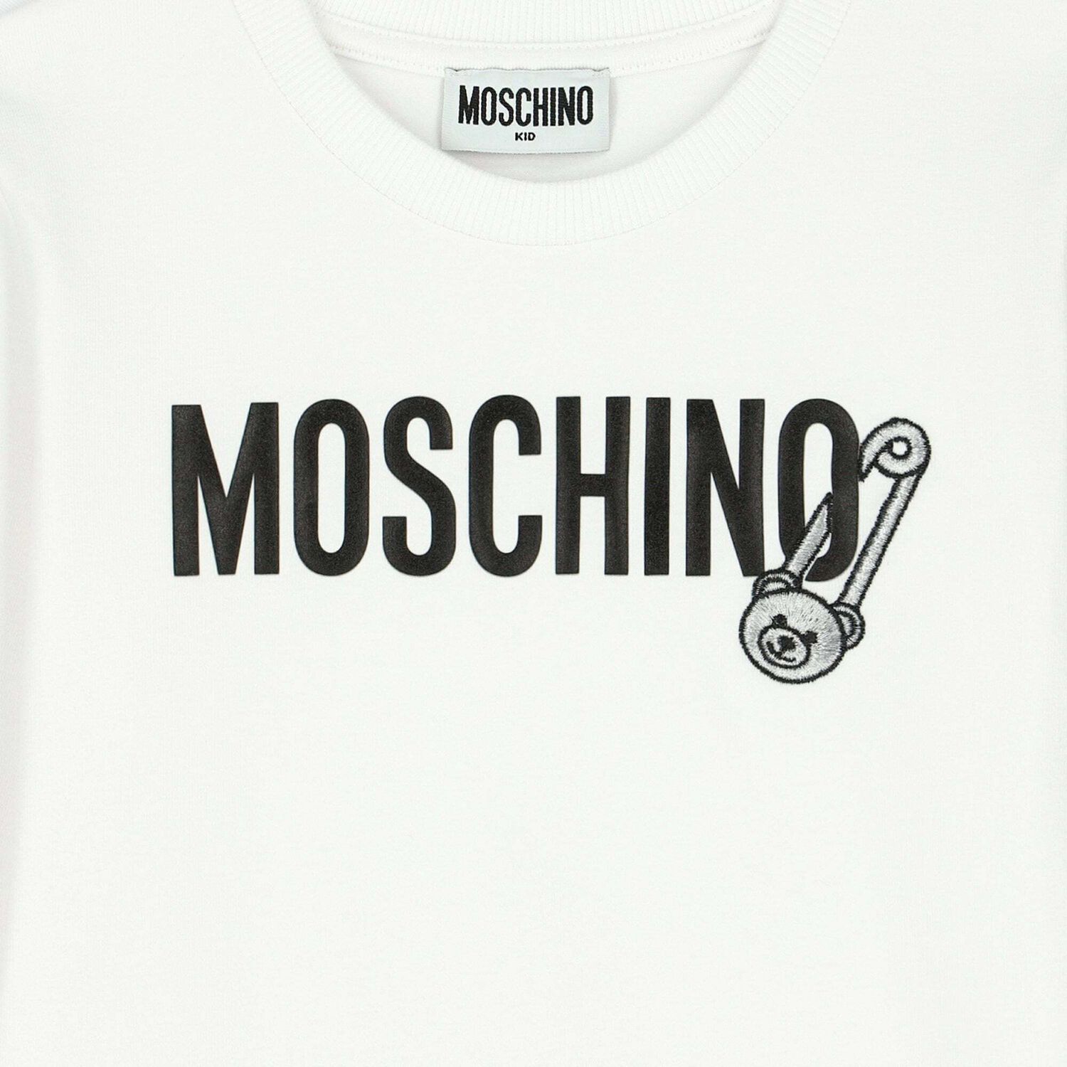 Girls White Logo Long Sleeve Top, 1, hi-res