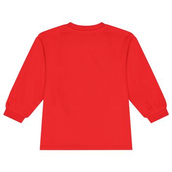 Younger Girls Red Teddy Bear Logo Dress