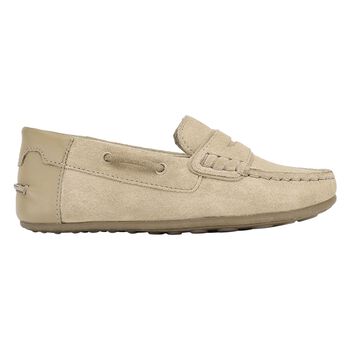 Boys Beige Suede Leather Moccasins