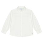 Boys White Long Sleeve Shirt, 1, hi-res