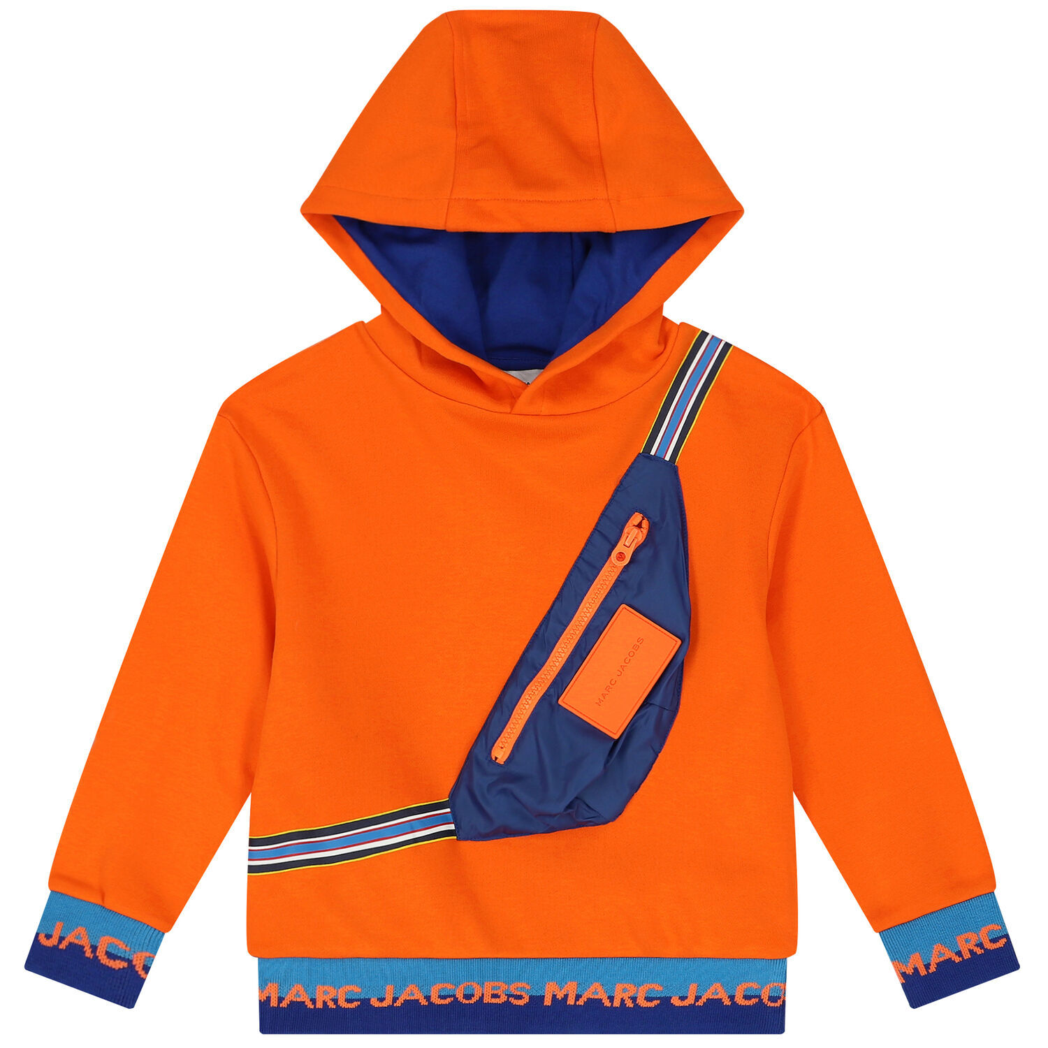 Boys Orange Logo Hooded Top, 1, hi-res image number null