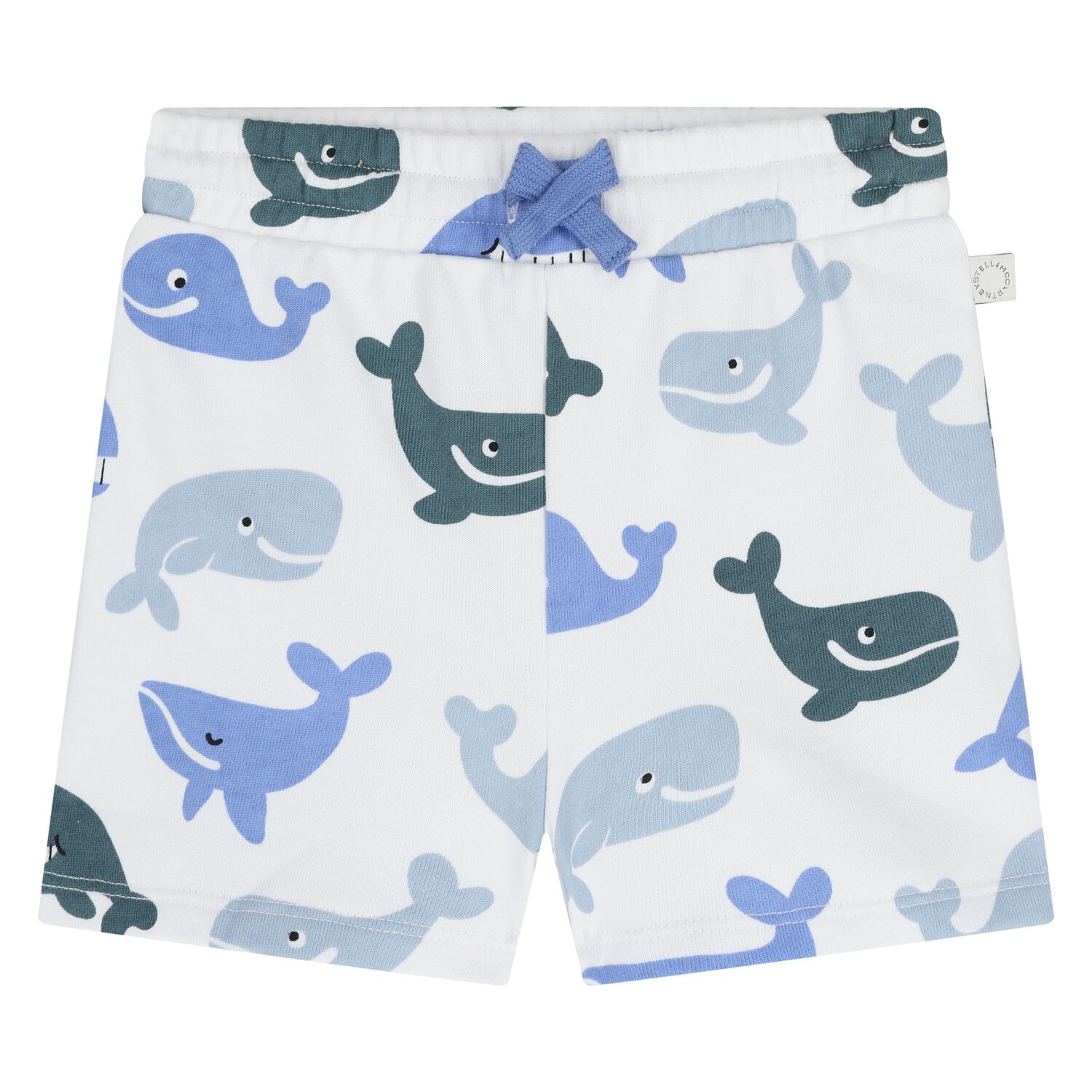Younger Boys White Whale Shorts, 1, hi-res