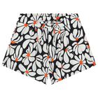 Girls White & Navy Blue Floral Shorts, 1, hi-res