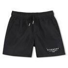 Boys Black Logo Swim Shorts, 1, hi-res