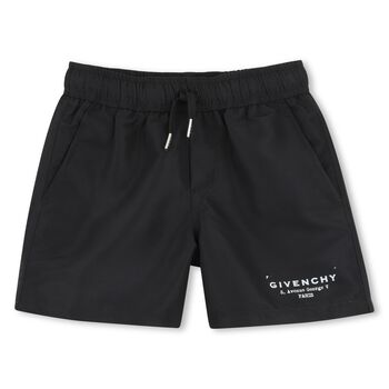 Boys Black Logo Swim Shorts