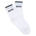 Boys White & Navy Blue Logo Socks ( 2-Pack ), 2, hi-res