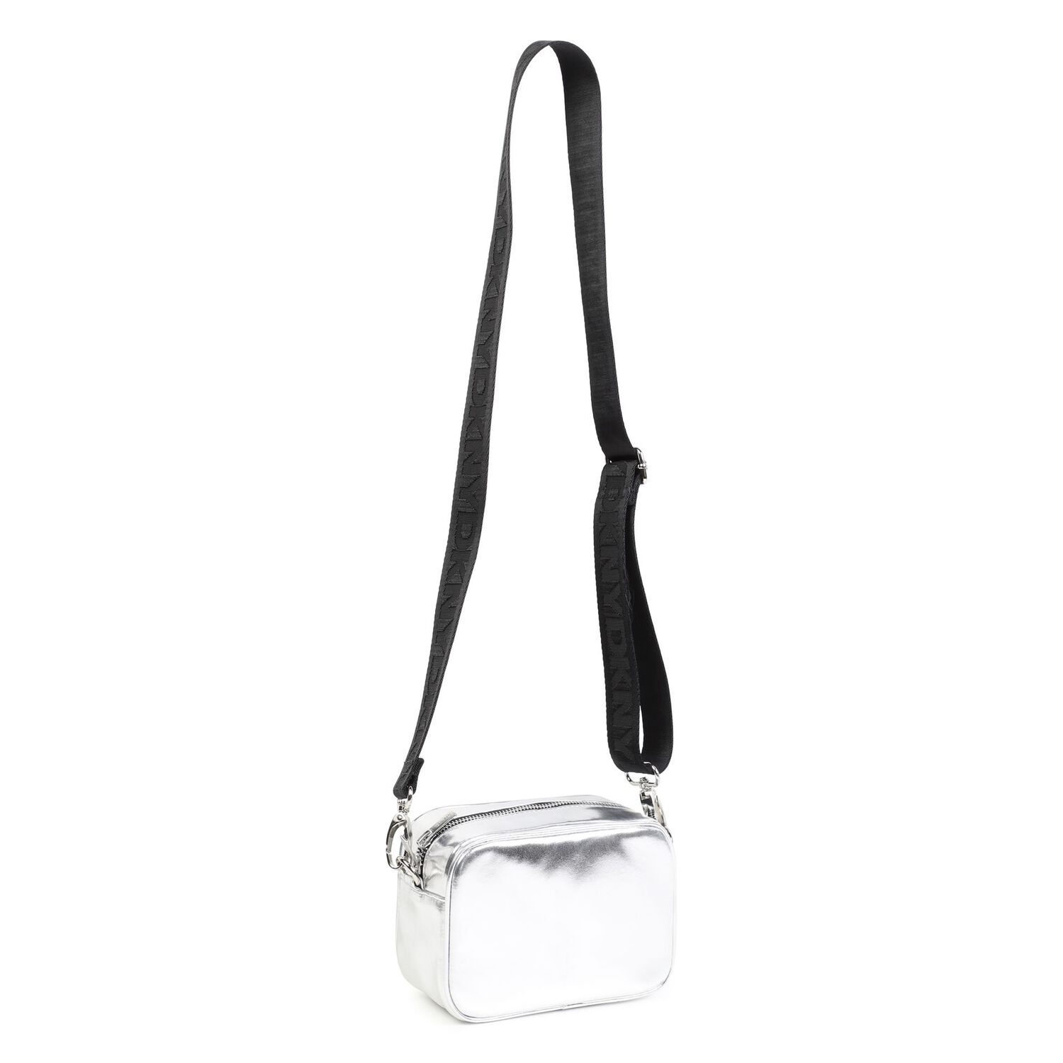 Girls Silver Faux Leather Bag, 1, hi-res