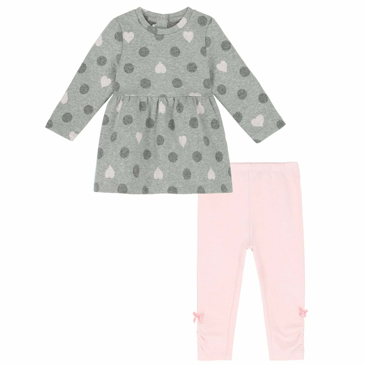 Girls Grey & Pink Leggings Set, 1, hi-res image number null