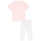 Younger Girls Pink T-Shirt & Leggings Set, 1, hi-res