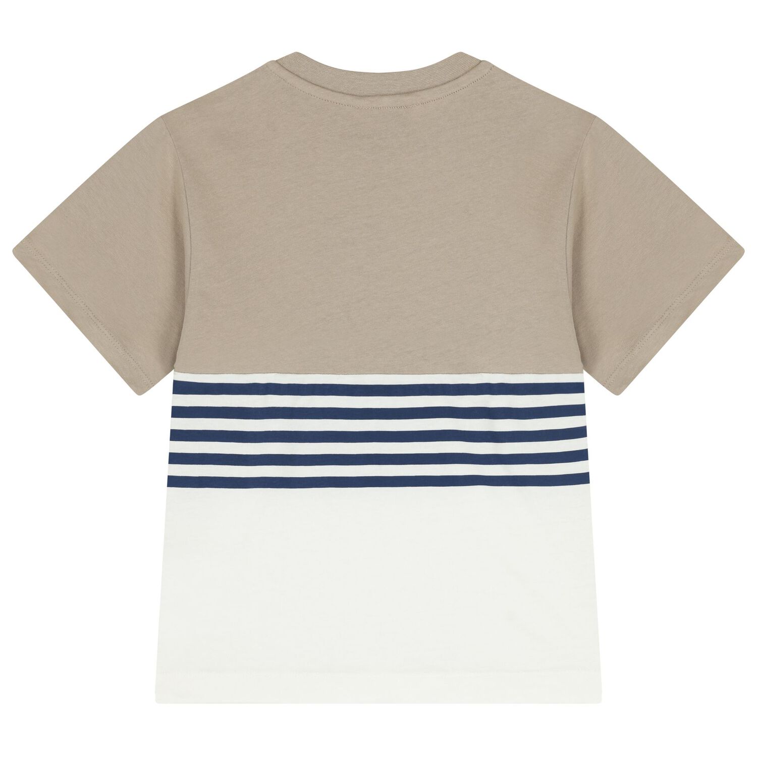 Boys White & Beige Shorts Set, 1, hi-res