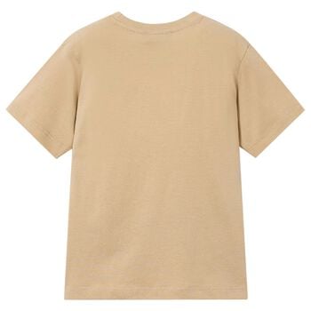 Boys Beige Football T-Shirt