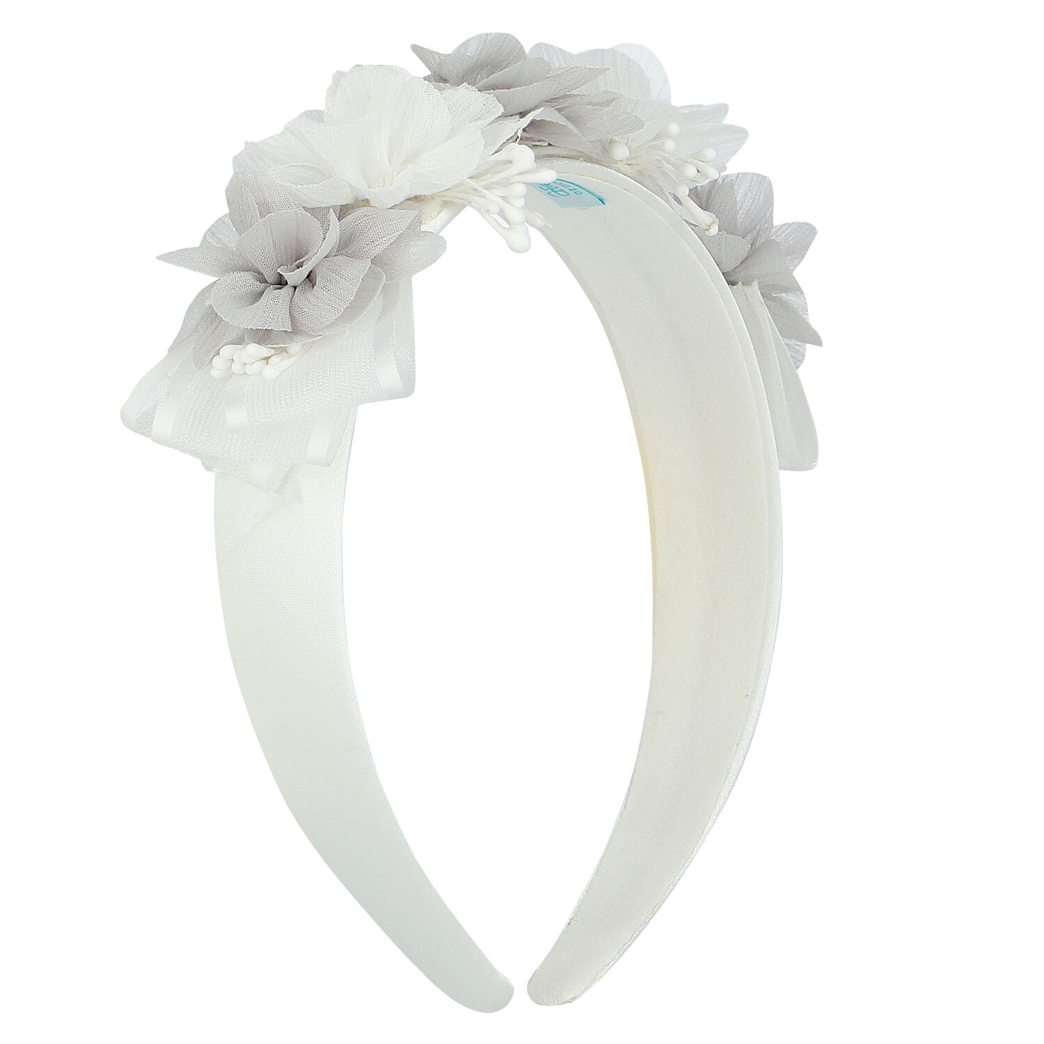 Girls Grey & White Floral Headband, 2, hi-res image number null