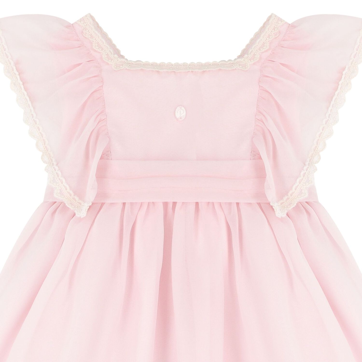 Younger Girls Pink Chiffon Dress, 2, hi-res