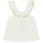 Girls White & Green Shorts Set, 1, hi-res