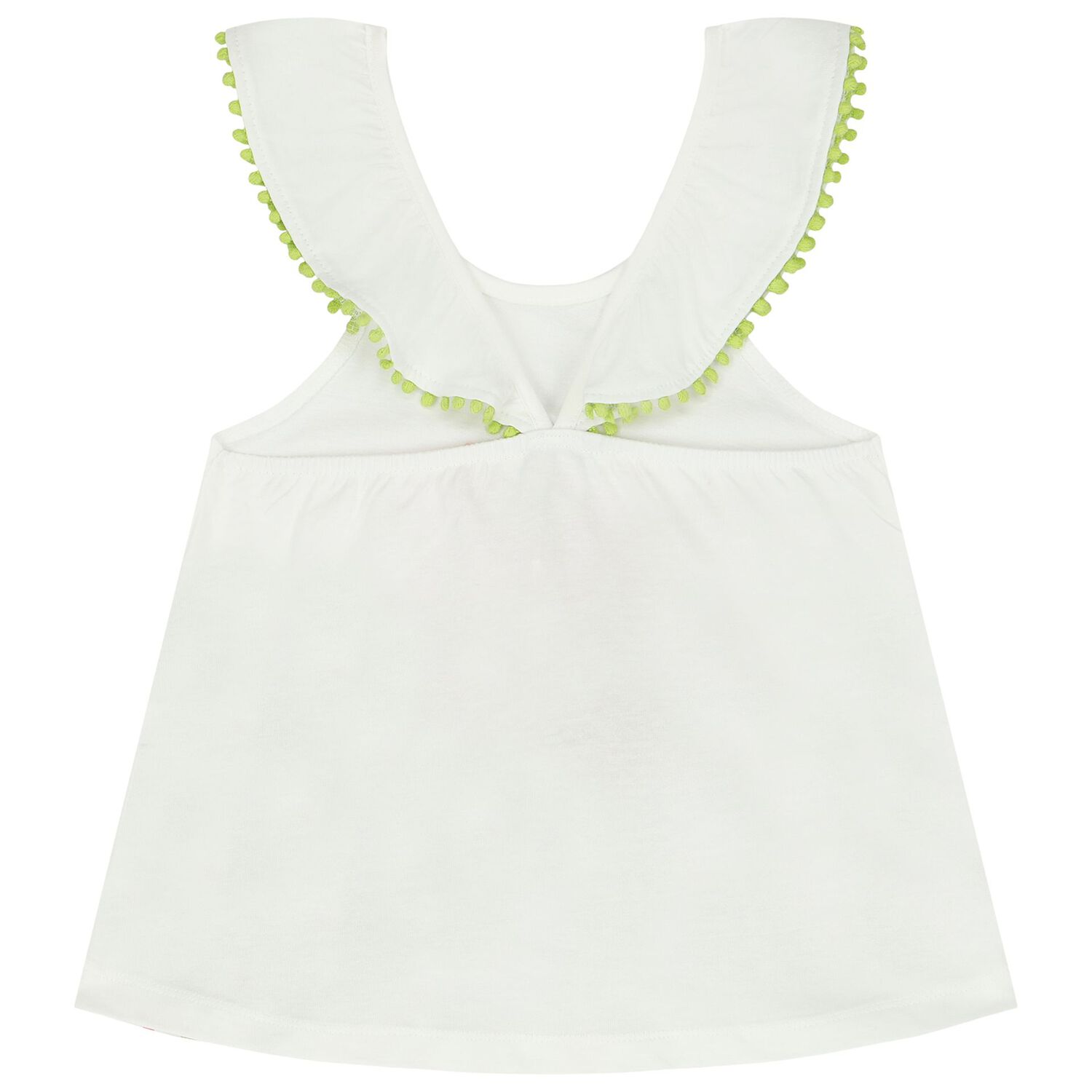 Girls White & Green Shorts Set, 1, hi-res
