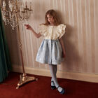 Girls Ivory & Blue Dandelion Dress, 1, hi-res